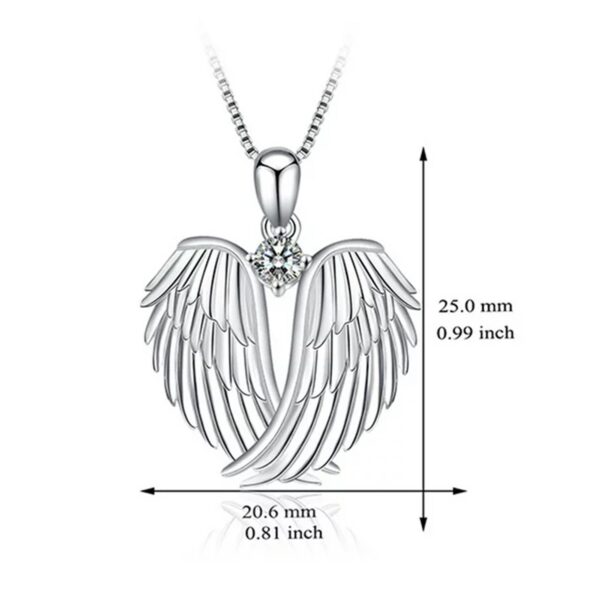 Clearance! SDJMa Angel Wings Necklace 925 Sterling Silver Guardian Angel Wings Pendant Birthstone Necklace for Women Jewelry Gifts – Image 3